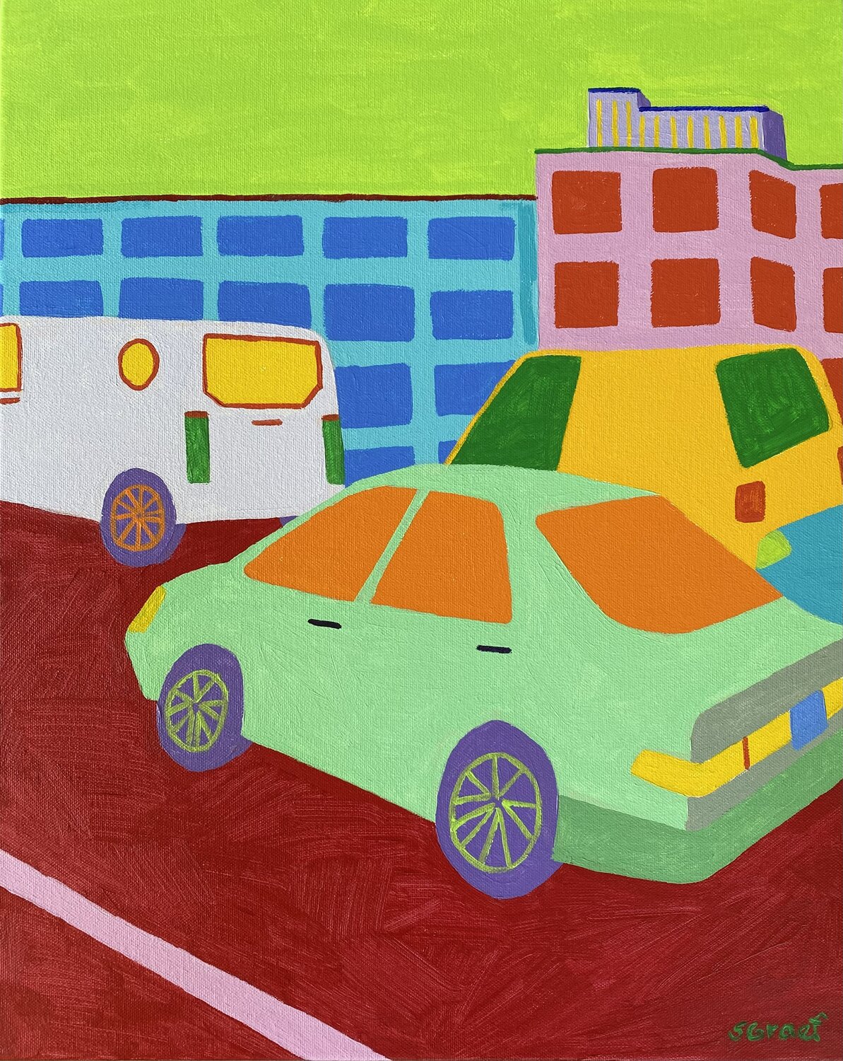 Ramp Traffic Sue Graef Original painting for sale