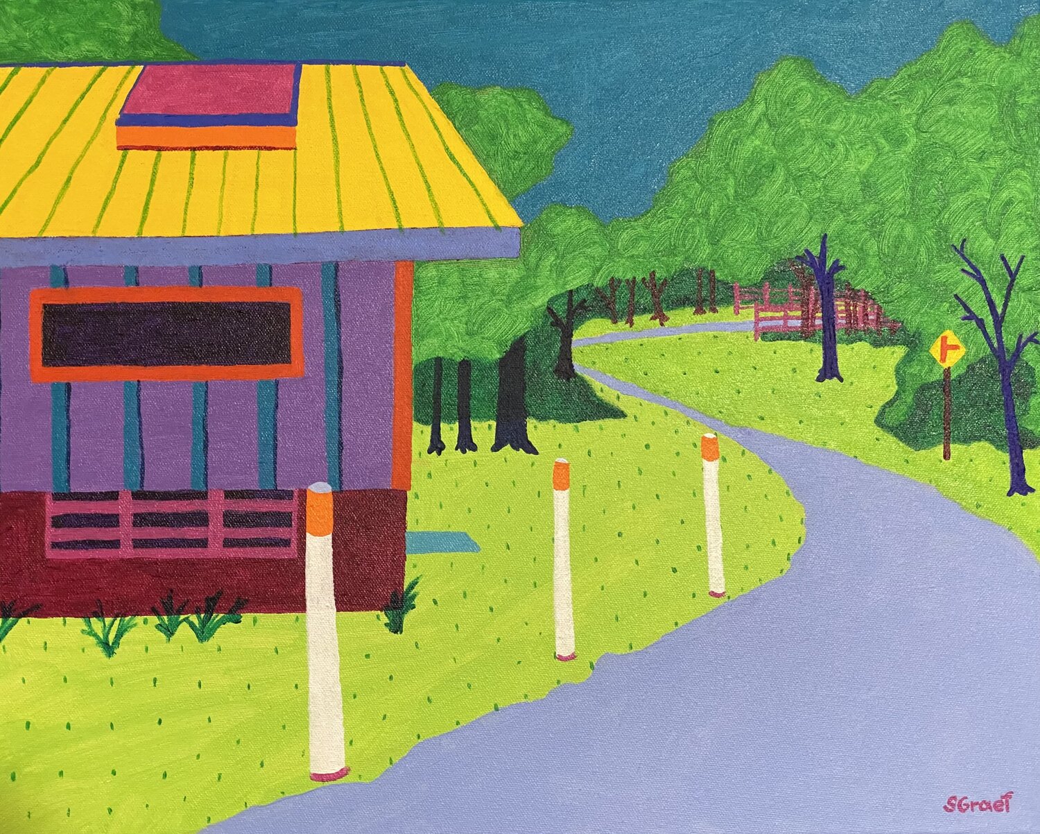 Walking Path Sue Graef Original painting for sale