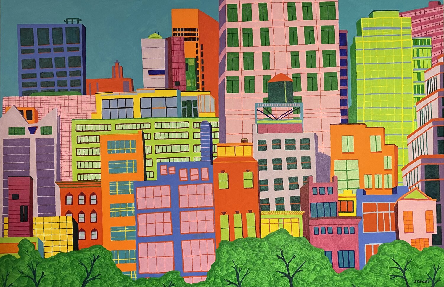 Somewhere Else in New York Sue Graef Original painting for sale
