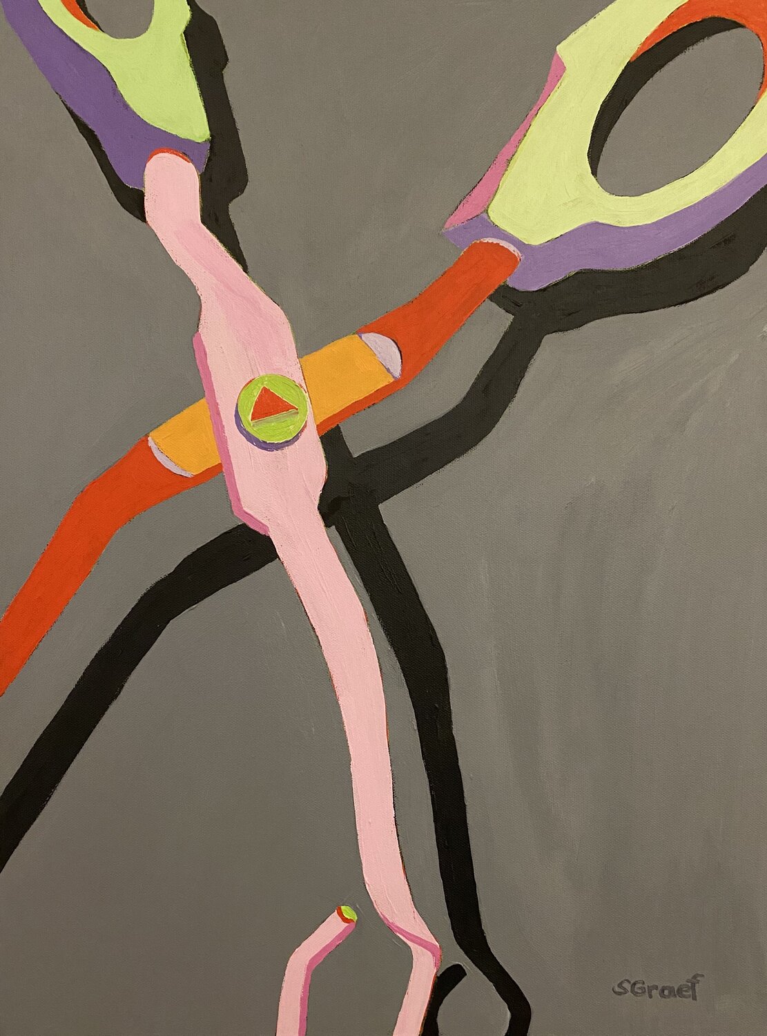 Tongs on Gray Sue Graef Original painting for sale
