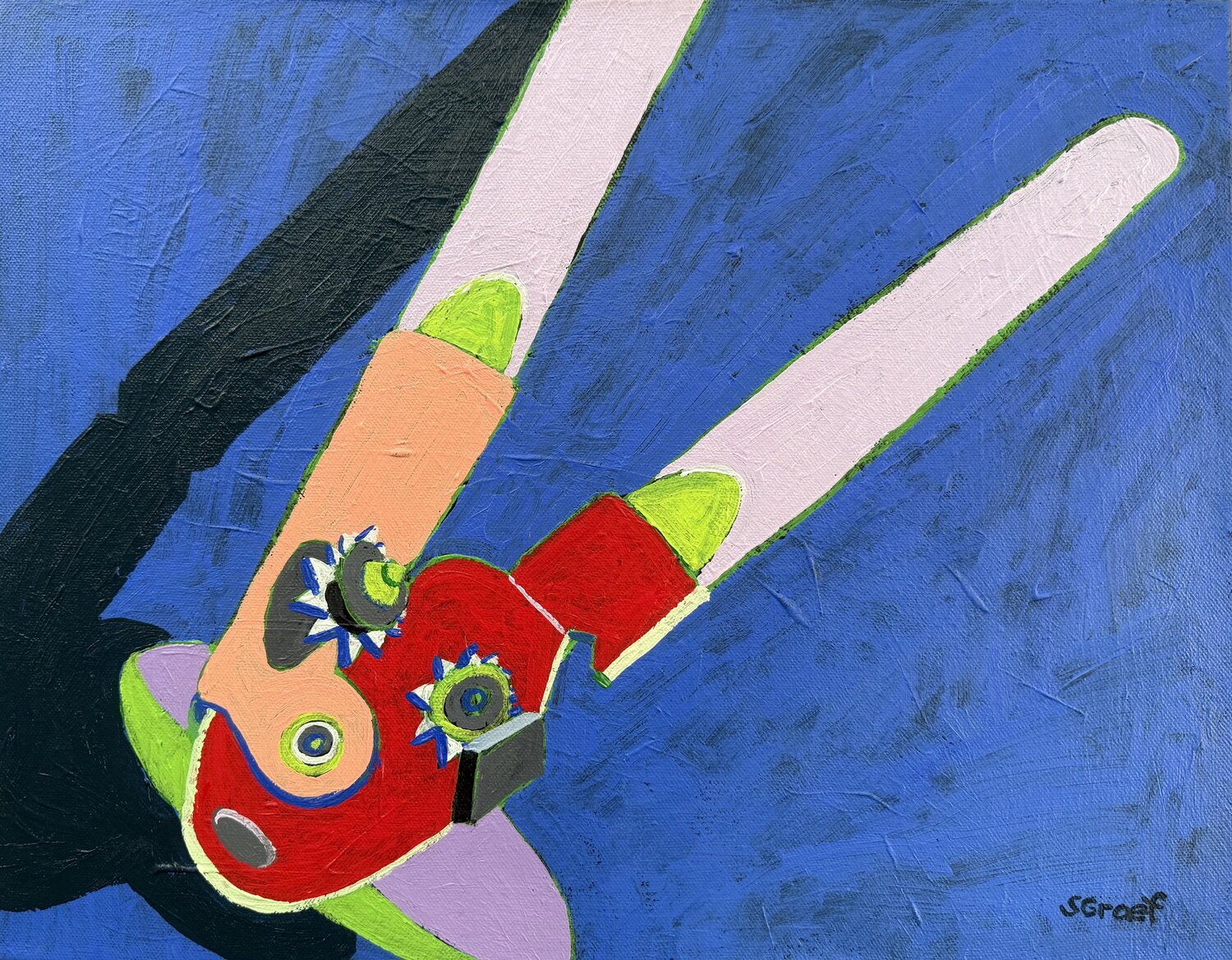 Can Opener on Blue Sue Graef Original painting for sale