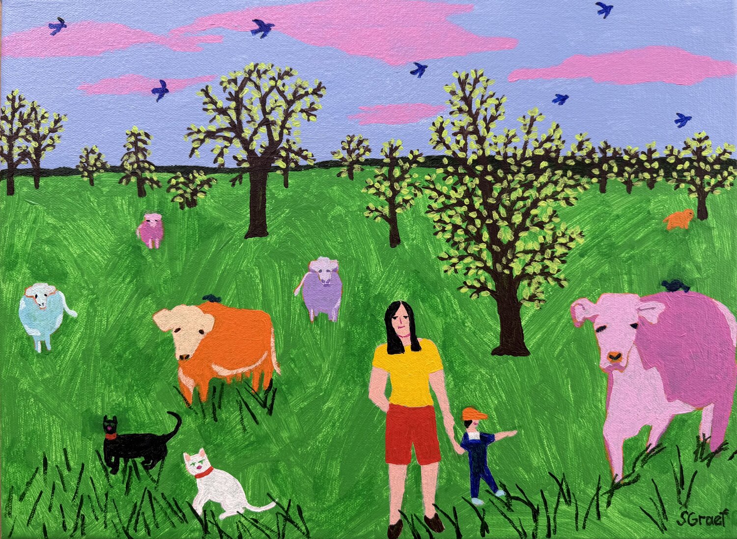 Cow Pasture Sue Graef Original painting for sale