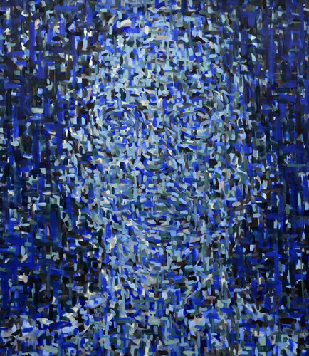 Head dissolved blue I . 2021 by Ilona Ottenbreit, Painting for Sale on Select
