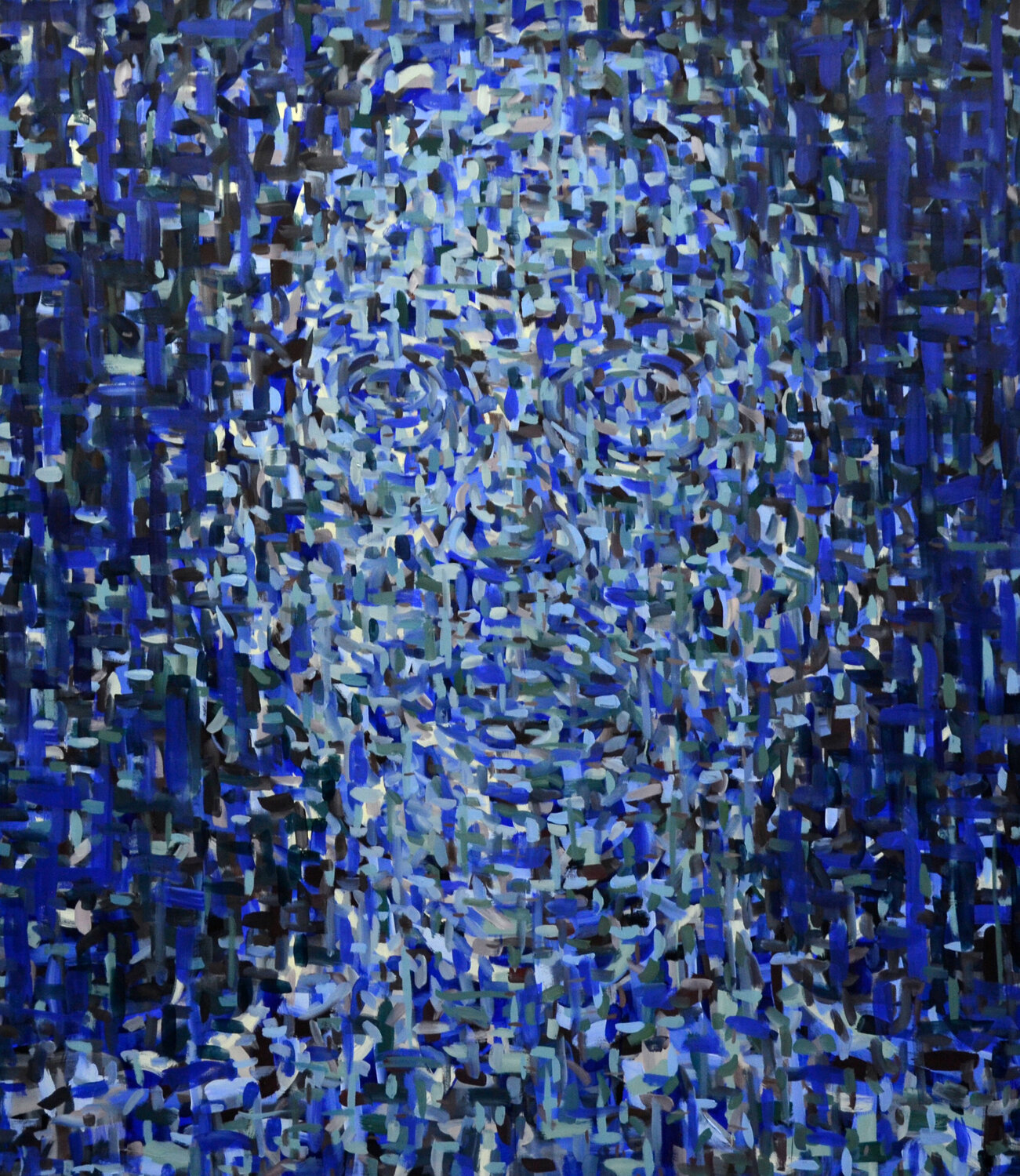 Head dissolved blue I . 2021 Ilona Ottenbreit Original painting for sale