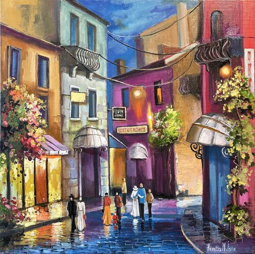 " Latin Quarter " - Paris Old Town by Reneta Isin, Painting for Sale on Select