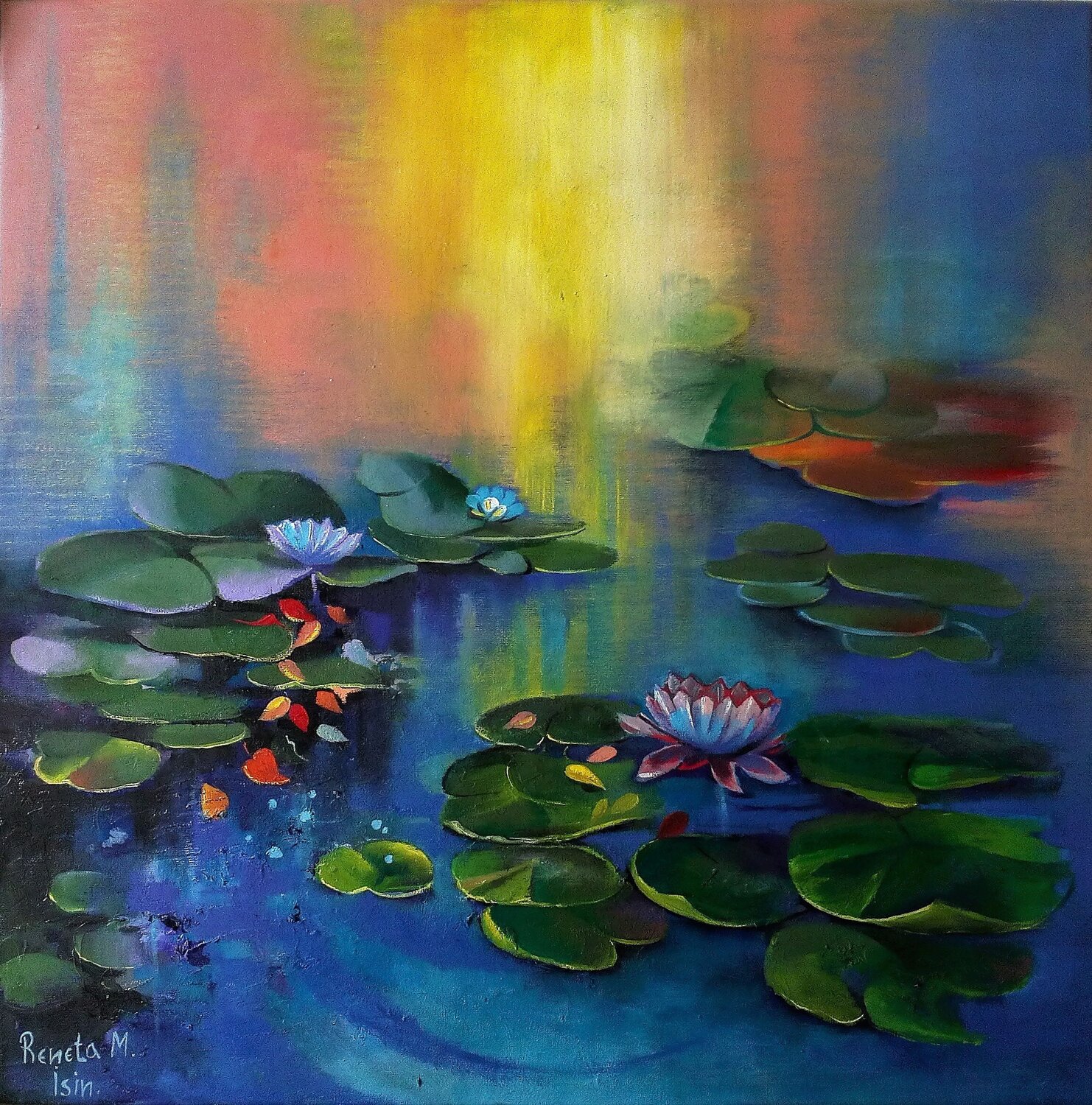 " Water Lilies " Reneta Isin Original painting for sale