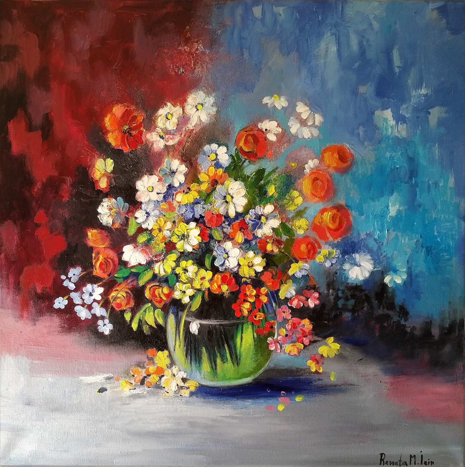 Bunch of Flowers - Bouquet Reneta Isin Original painting for sale
