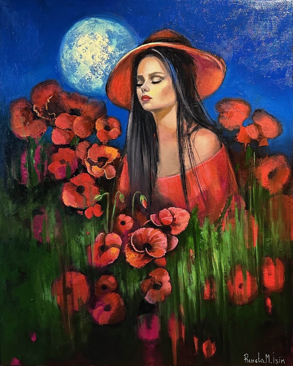 Red Poppies Reneta Isin Original painting for sale