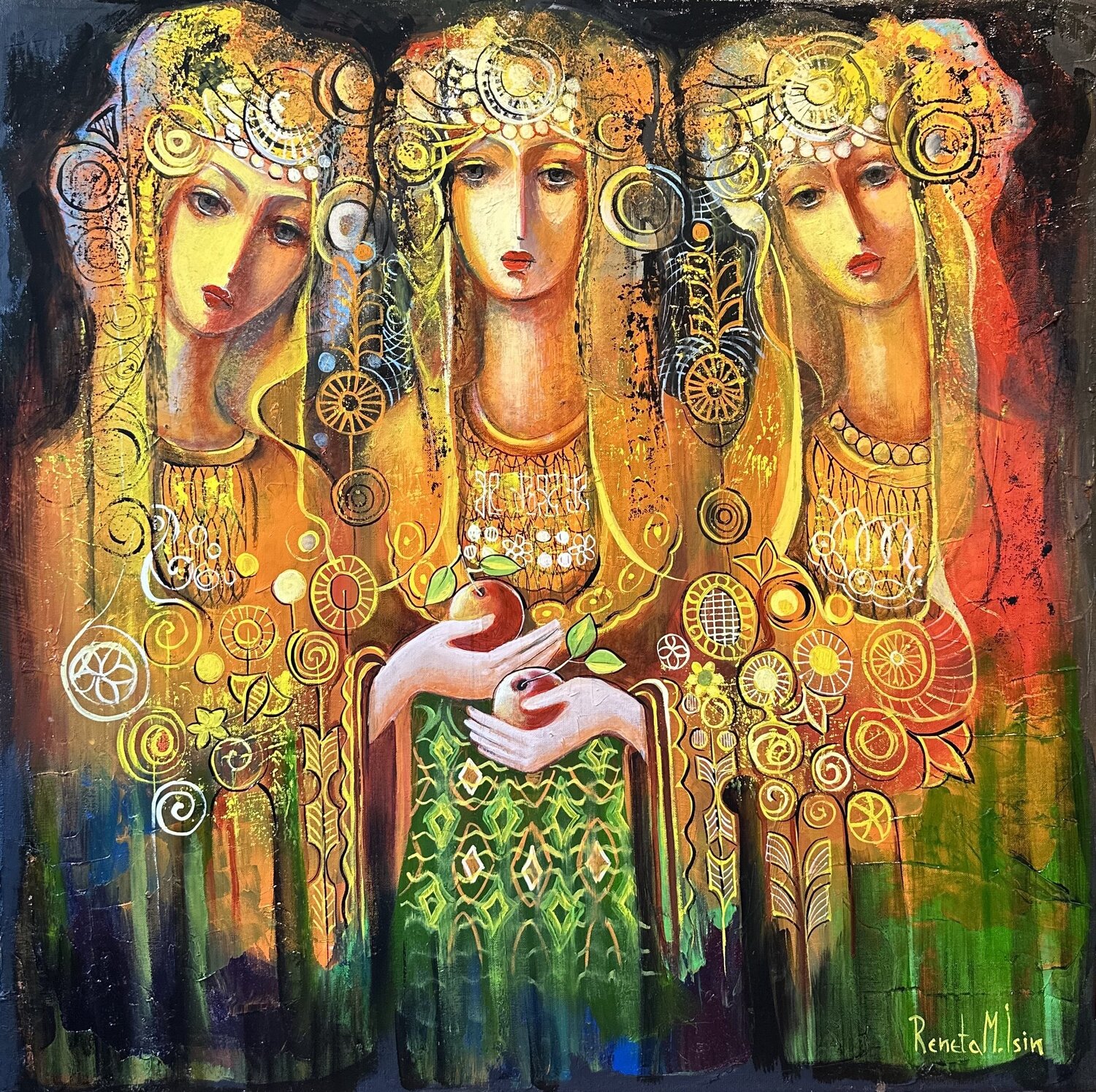 " Sunny Girls " Reneta Isin Original painting for sale