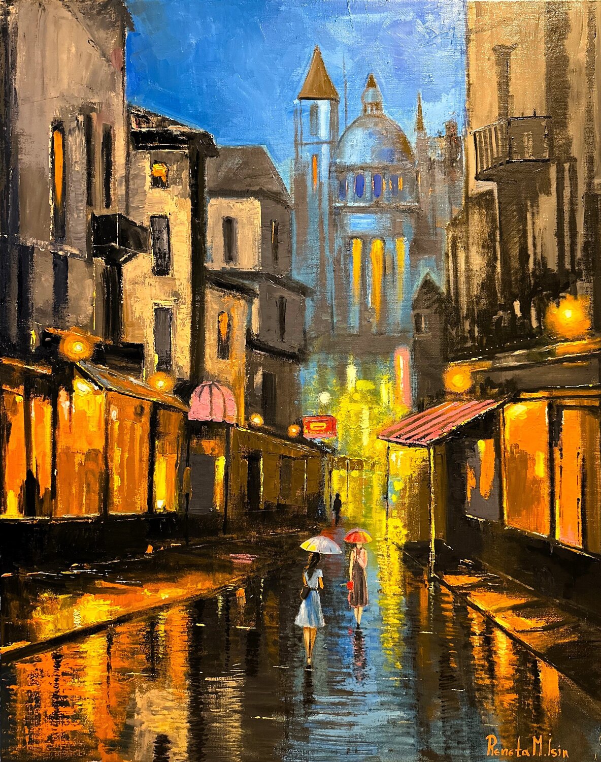 " Rome old Town " Italy Reneta Isin Original painting for sale