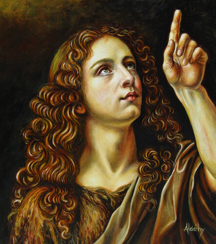 "À un doigt du ciel " - Saint Jean Batiste von Aldehy, Malerei kaufen auf Select