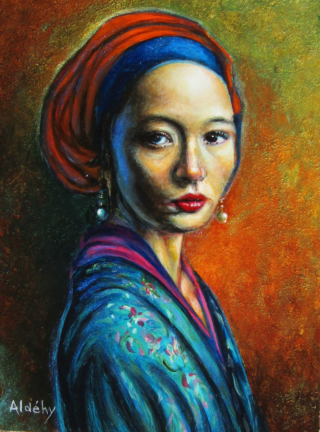 LA PERLE DU JOUR Aldehy Original painting for sale