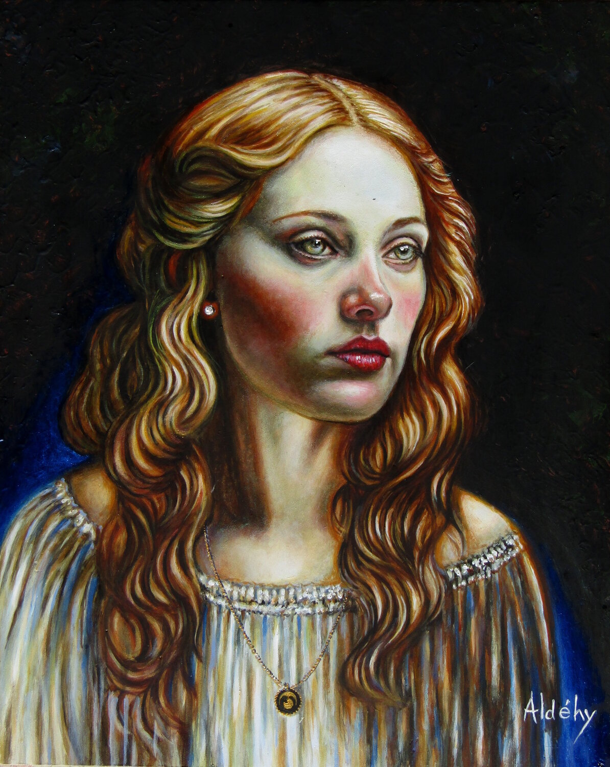 FEMME EN FLAMMES Aldehy Original painting for sale