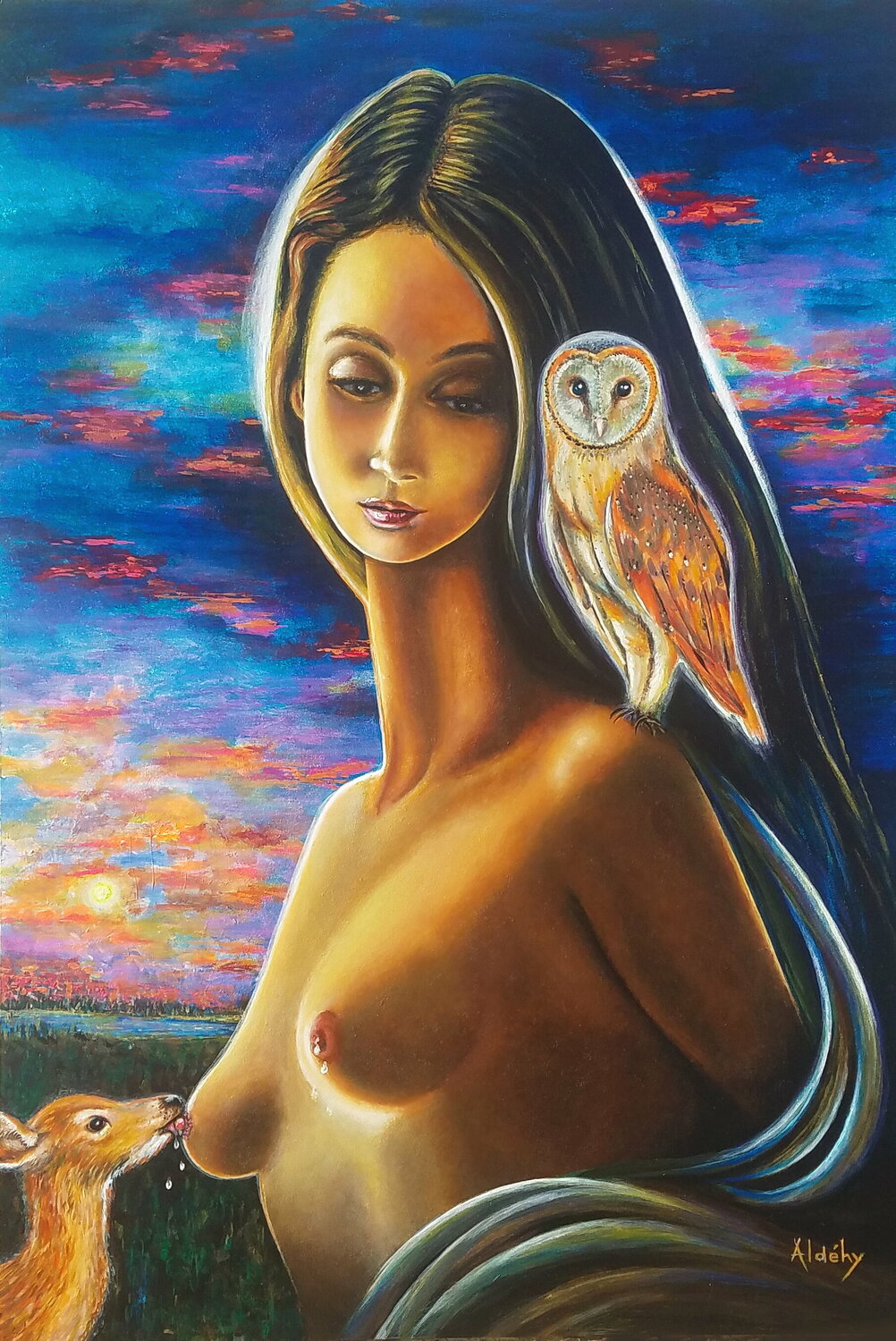 TRÊVE DE LA NUIT Aldehy Original painting for sale