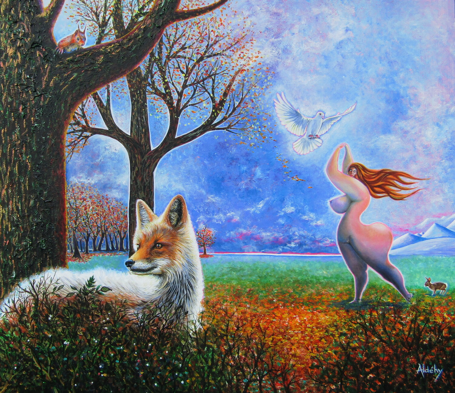 FEMME DE FABLE . Aldehy Original painting for sale