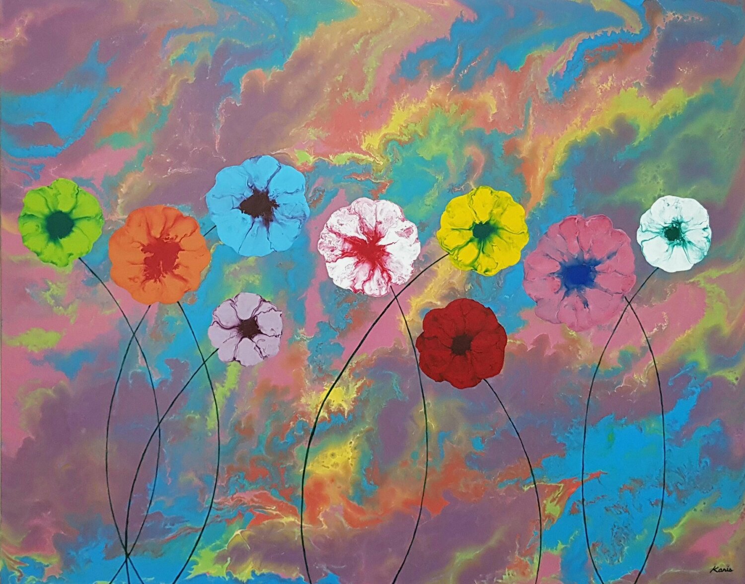 floral world3 Karis Kim Original painting for sale