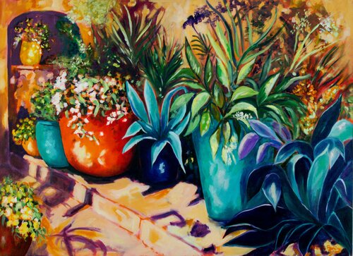 Dans le jardin by Patrick Briere, Painting for Sale on Select