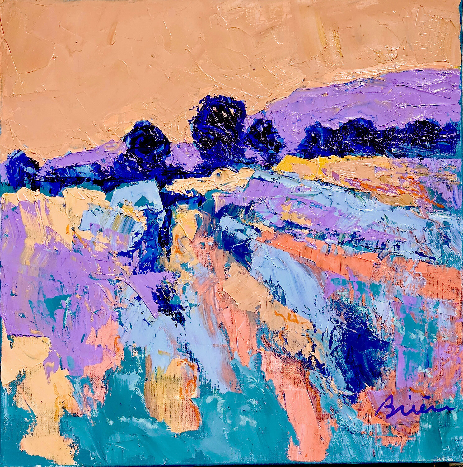 Quand l'aube touche les bruyères Patrick Briere Original painting for sale