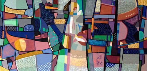 AUSDRUCK VON RHYTHMUS, FORMEN UND FARBEN by Alexander Wotschel, Painting for Sale on Select