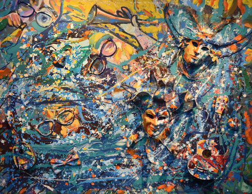 Bild heist  " Karneval " by Alexander Wotschel, Painting for Sale on Select
