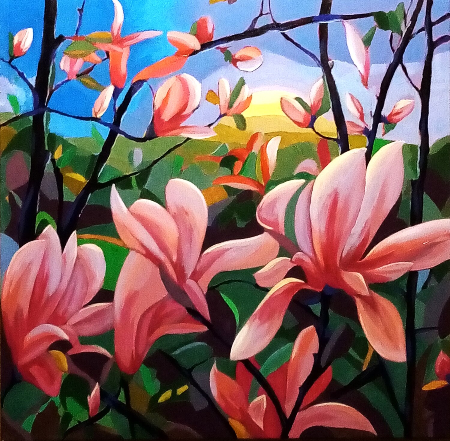 Magnolie blüht Alexander Wotschel Original painting for sale