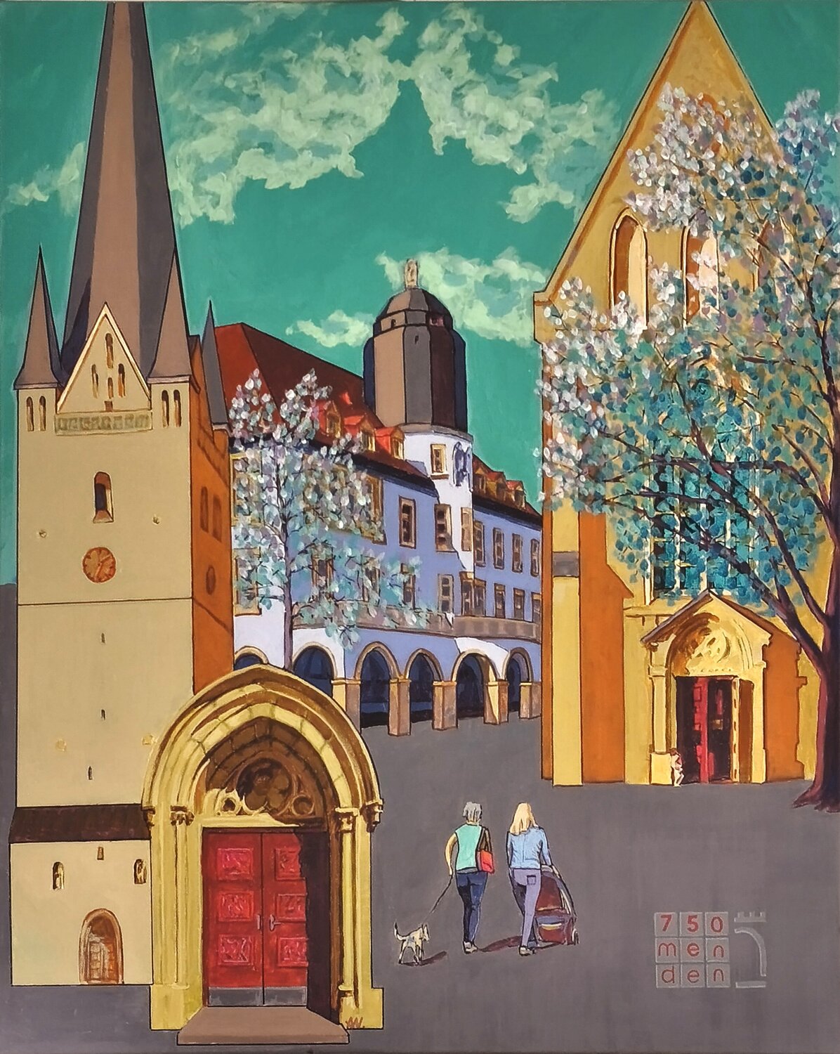 Stadt Menden Alexander Wotschel Original painting for sale