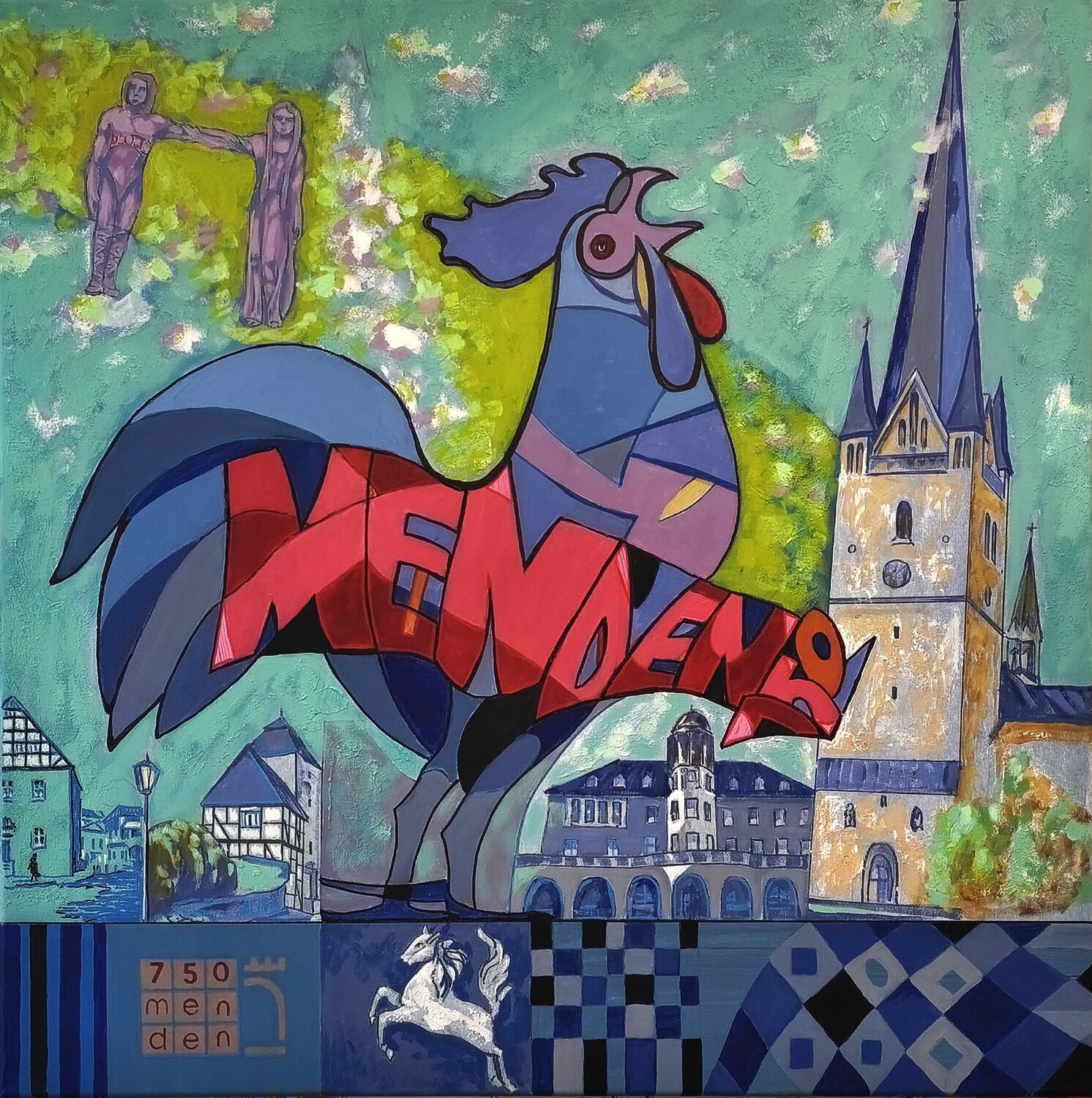 750 Jahre Stadt Menden Alexander Wotschel Original painting for sale