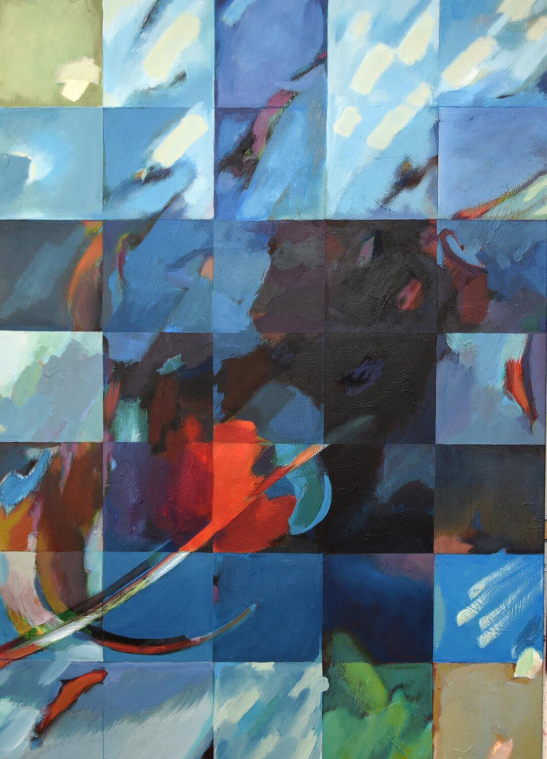 "Abstrakt im Blau" Alexander Wotschel Original painting for sale