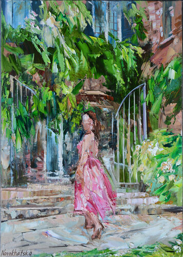Dans un jardin by Olga Novokhatska, Painting for Sale on Select