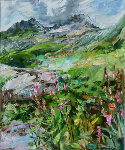 Les fleurs des Alpes by Olga Novokhatska, Painting for Sale on Select