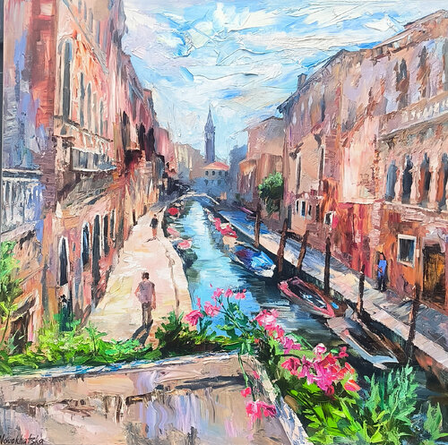 Vue sur le canal by Olga Novokhatska, Painting for Sale on Select