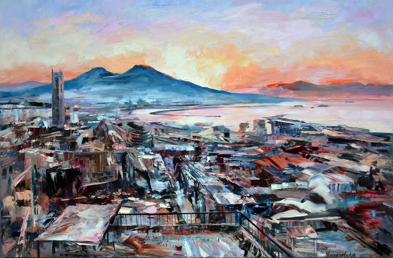Vue de Naples Olga Novokhatska Original painting for sale