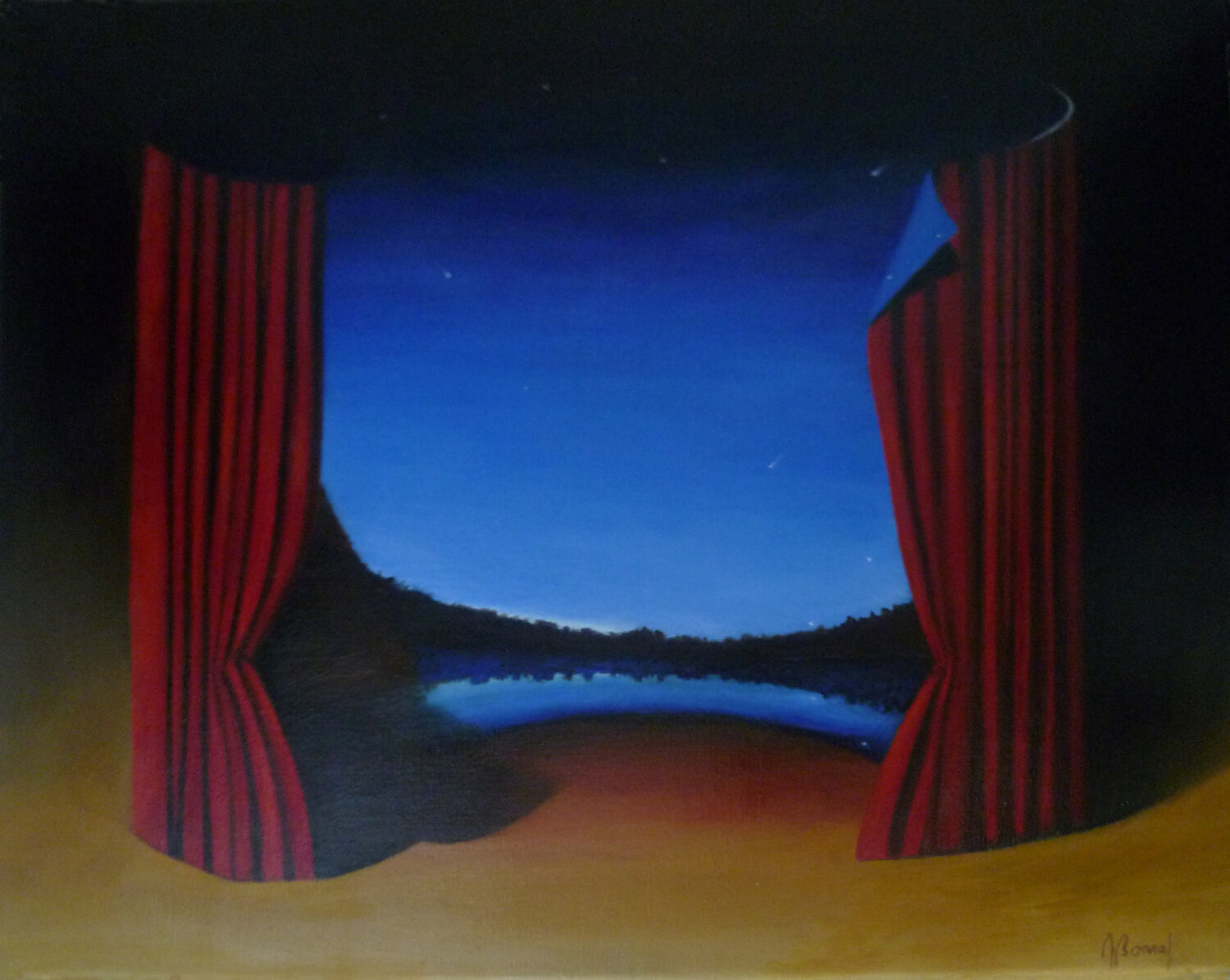 La vie filante de Miss Night Myriam Bonnet Original painting for sale