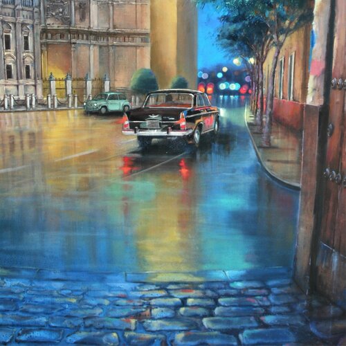 1980 NIGHT by Juan Francisco Gomez Cambronero, Painting for Sale on Select