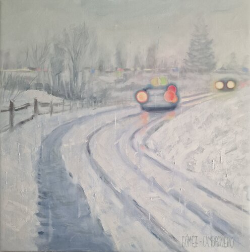 LUCES EN LA NIEVE by Juan Francisco Gomez Cambronero, Painting for Sale on Select