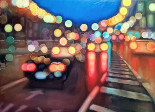 AMOR Y LUCES by Juan Francisco Gomez Cambronero, Painting for Sale on Select