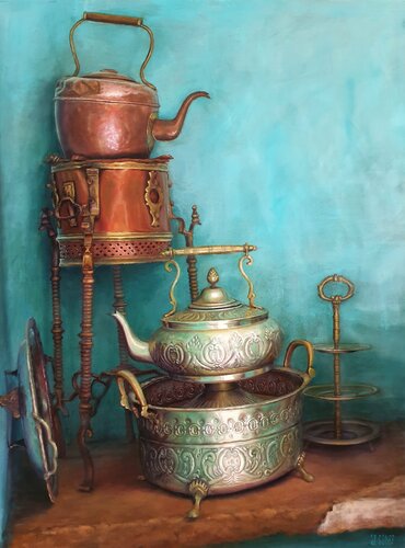 Té en Rabat by Juan Francisco Gomez Cambronero, Painting for Sale on Select