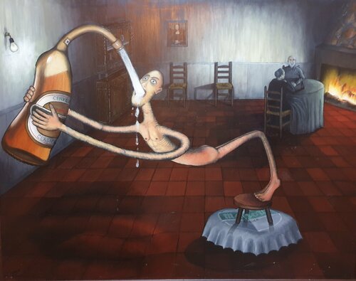 EL HIJO BORRACHO by Juan Francisco Gomez Cambronero, Painting for Sale on Select