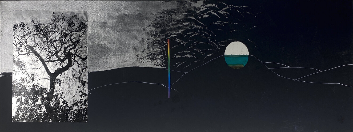 SILVER BLACK IN COLOR Aleks Rosenberg Original painting for sale