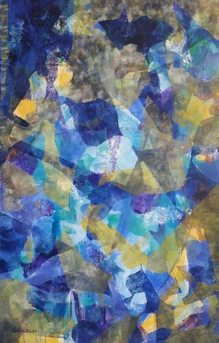 FLAMA AZUL by Erich Birchmeier, Painting for Sale on Select