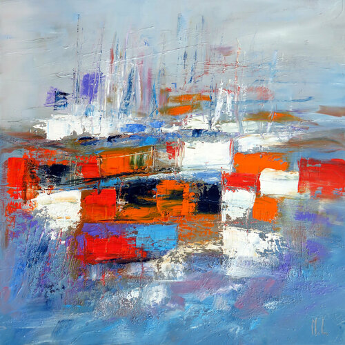 Bateaux au bord de côte von Michaël Lefèvre, Malerei kaufen auf Select