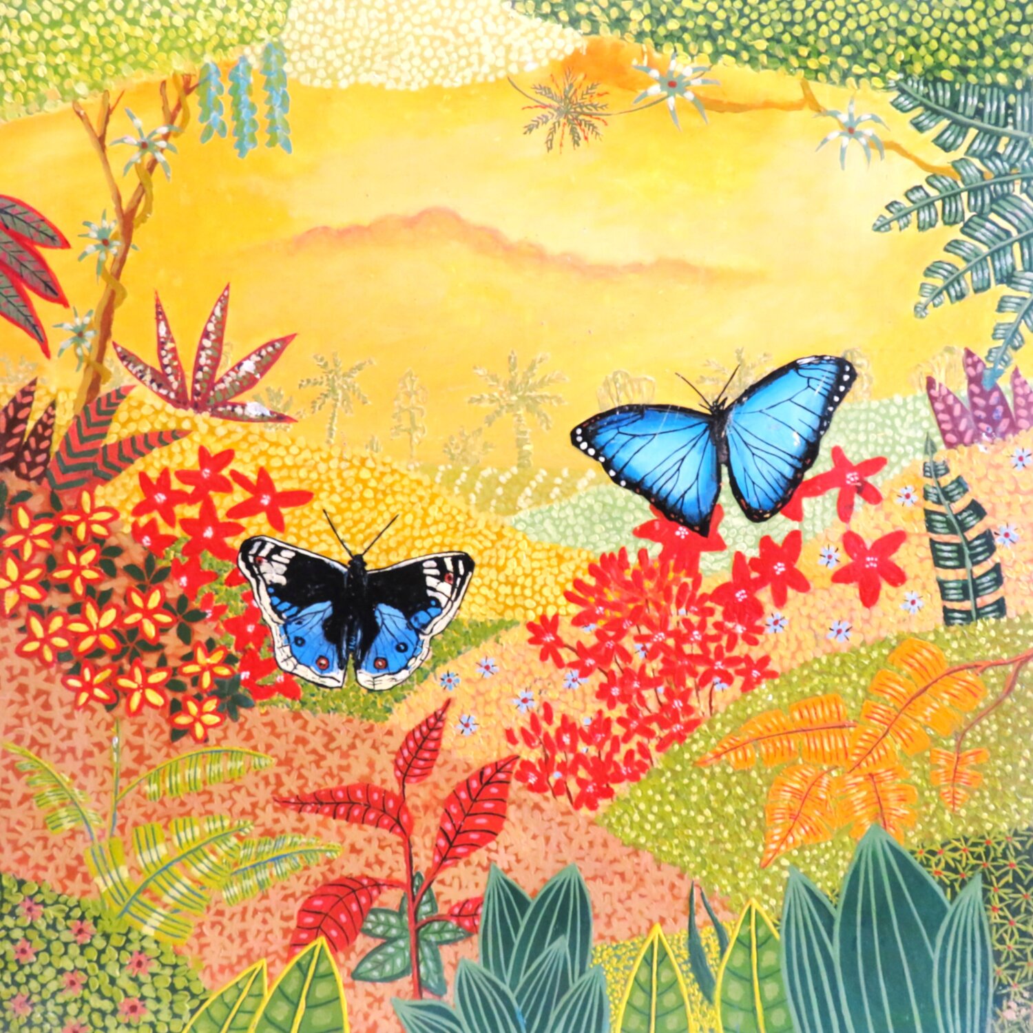 Les papillons Michaël Lefèvre Original painting for sale