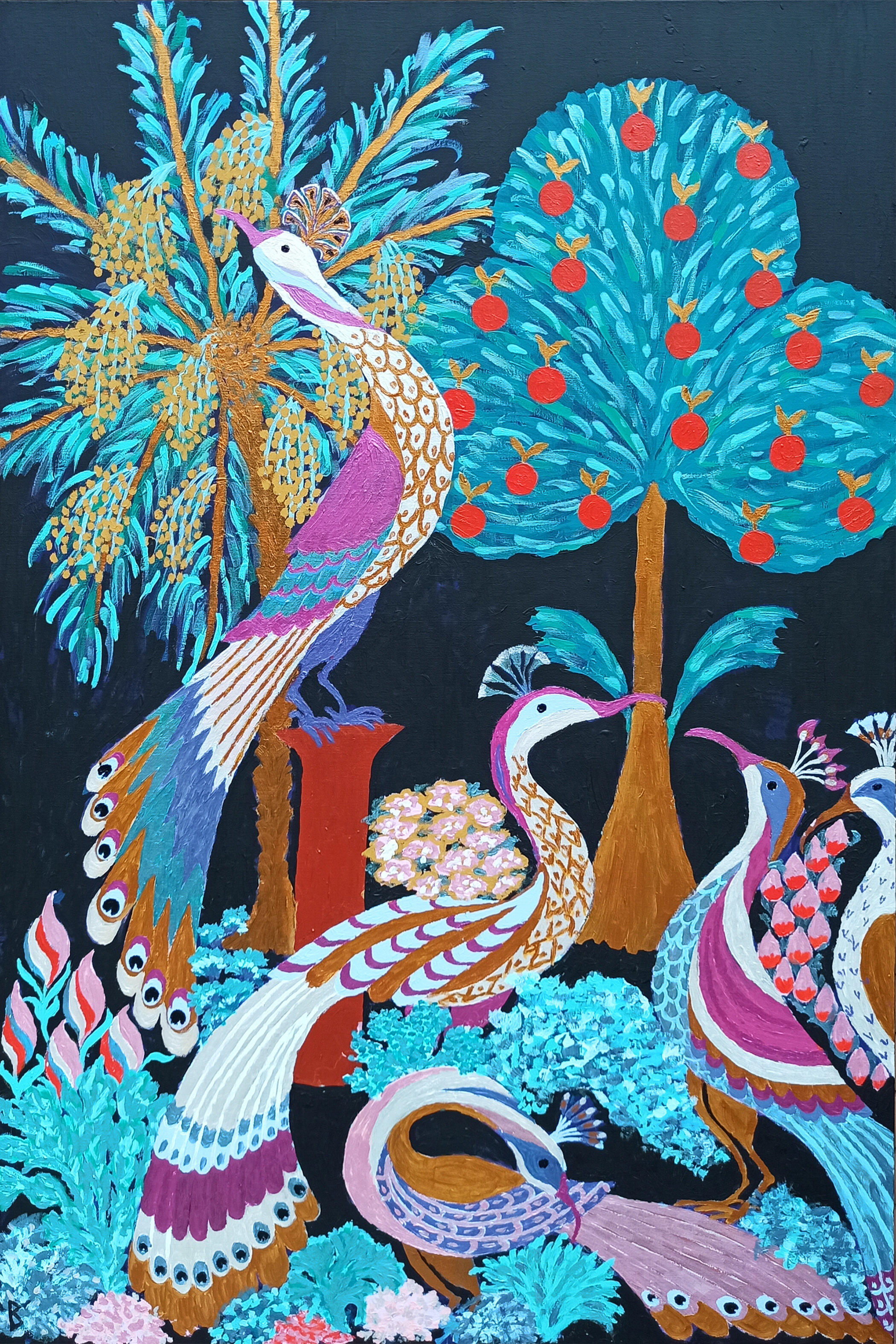 Paradise Garden with Peacocks