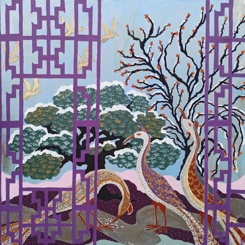 Winter in a Paradise Garden by Berit Bredahl, Painting for Sale on Select