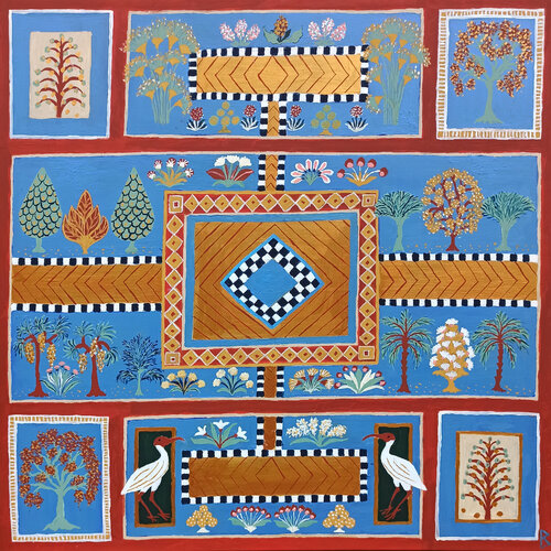 Blue Paradise Garden by Berit Bredahl, Painting for Sale on Select