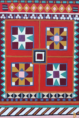 Ethnic Inspiration I by Berit Bredahl, Painting for Sale on Select