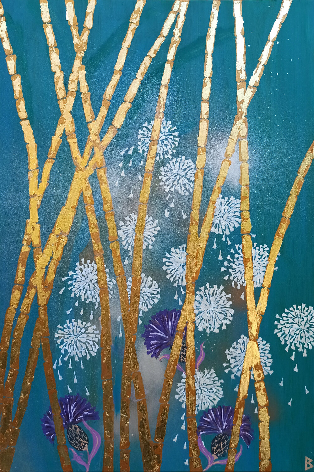 Golden Bamboo Berit Bredahl Original painting for sale