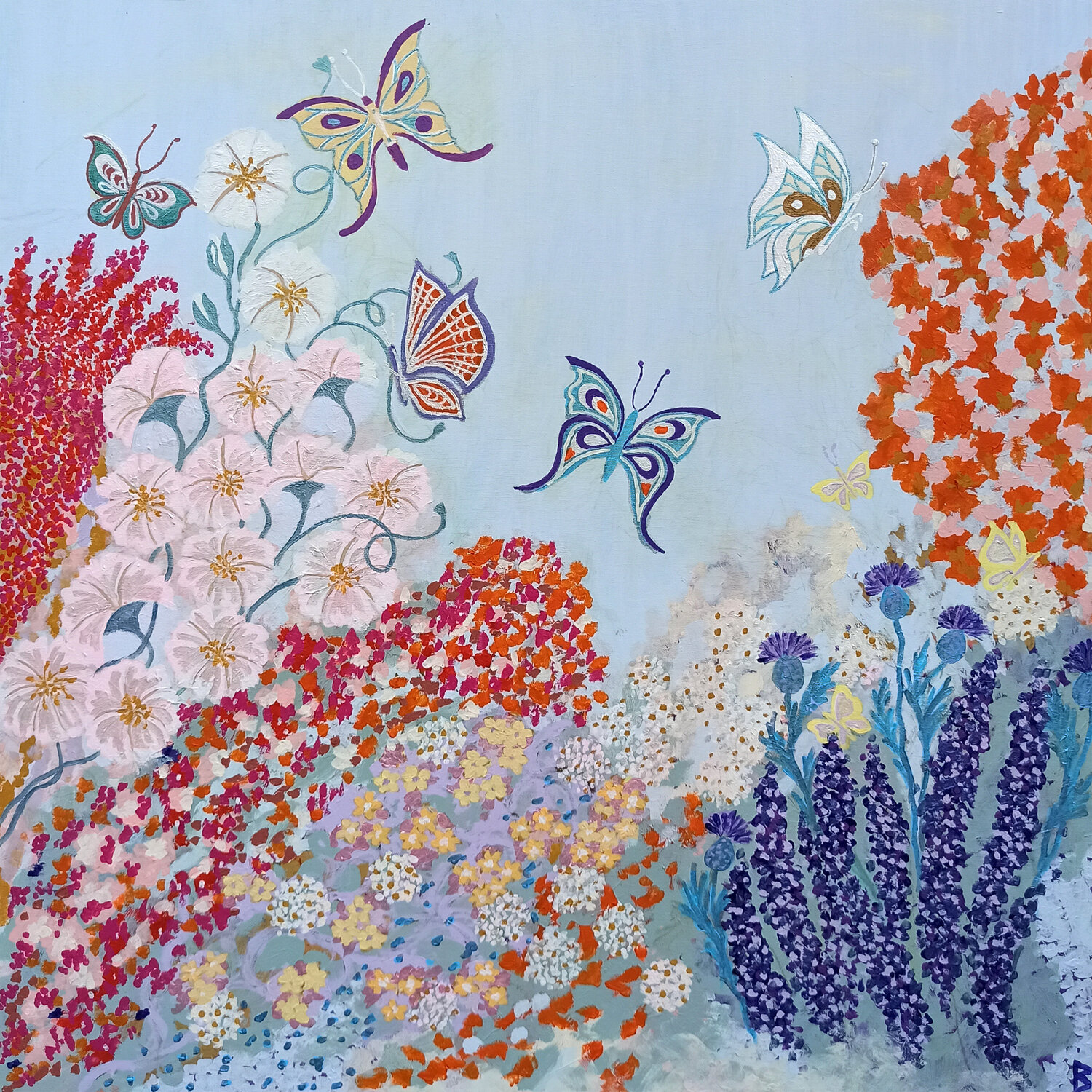 Butterfly Paradise Berit Bredahl Original painting for sale
