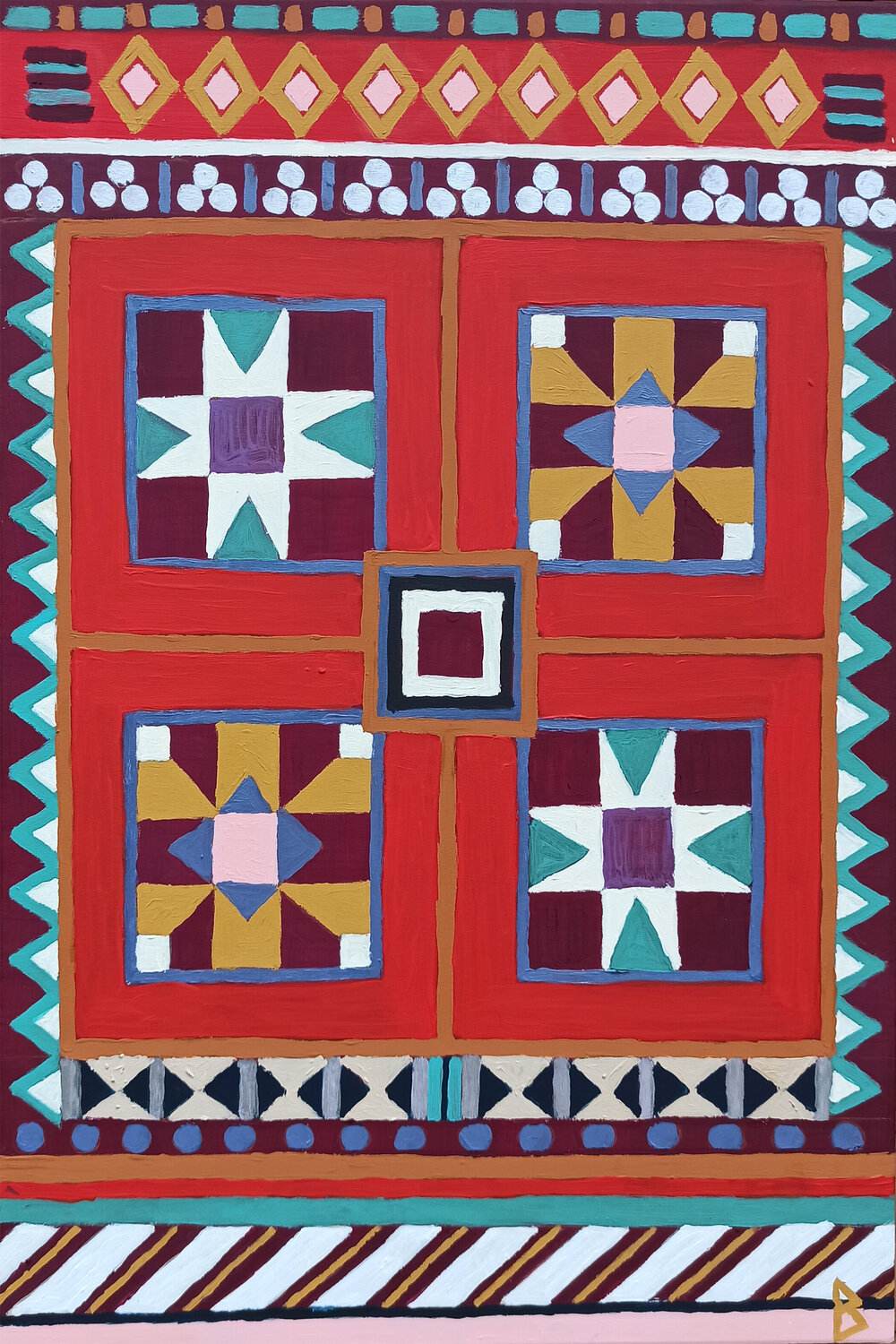 Ethnic Inspiration I Berit Bredahl Original painting for sale