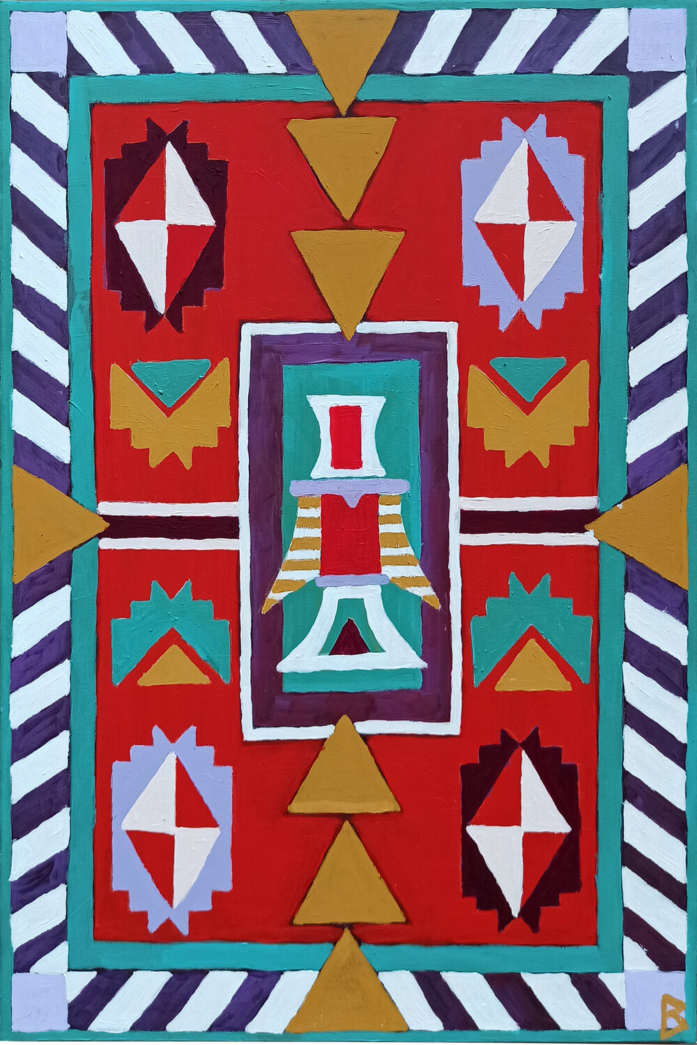 Ethnic Inspiration II Berit Bredahl Original painting for sale